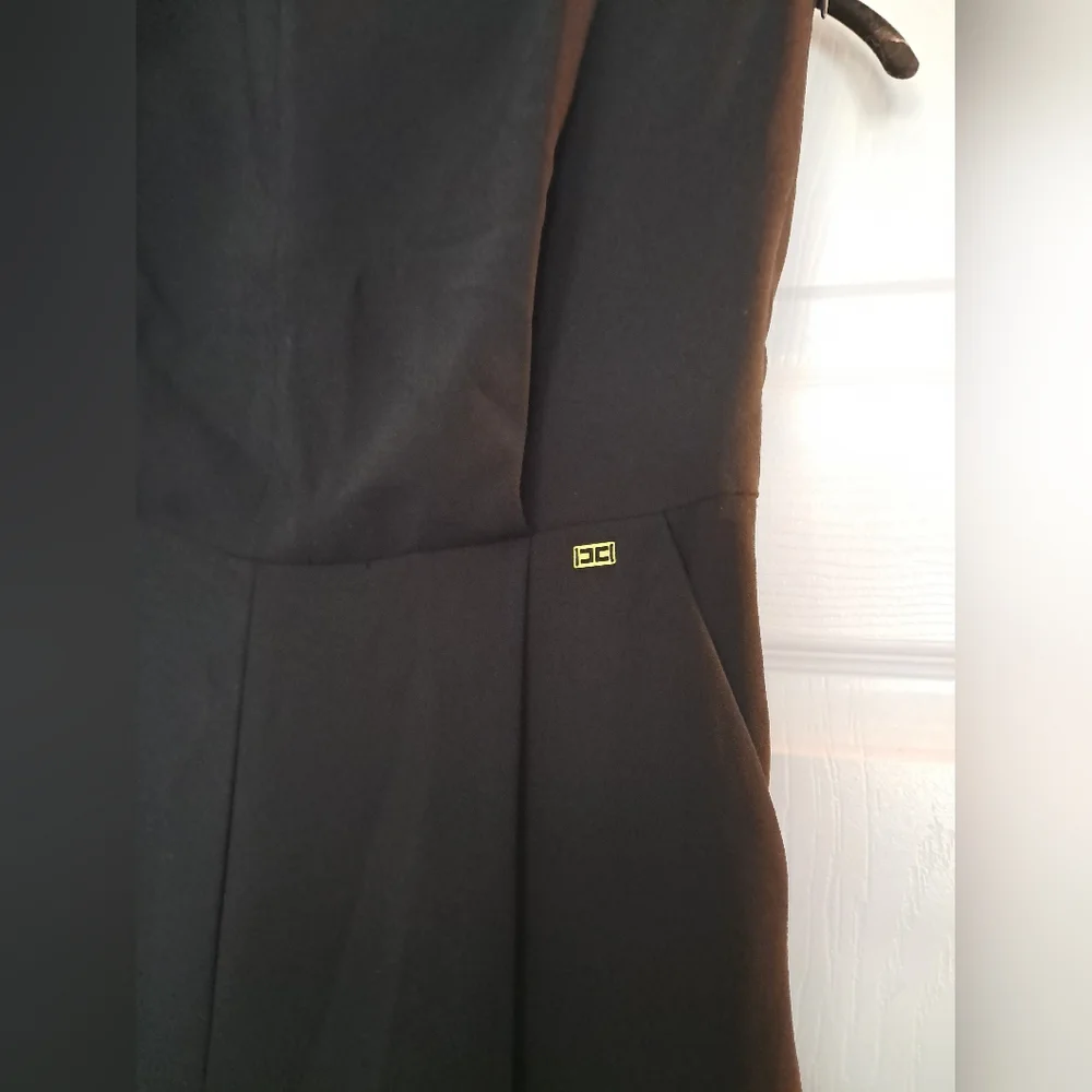 $765 Luxury Elisabetta Franchi Italian Black Strapless Gold Logo Pocket Jumpsuit - Picture 3 of 13